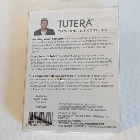 NWT David Tutera 25 Rose Gold Table Number Cards Wedding Reception Fancy Party - Picture 4 of 6